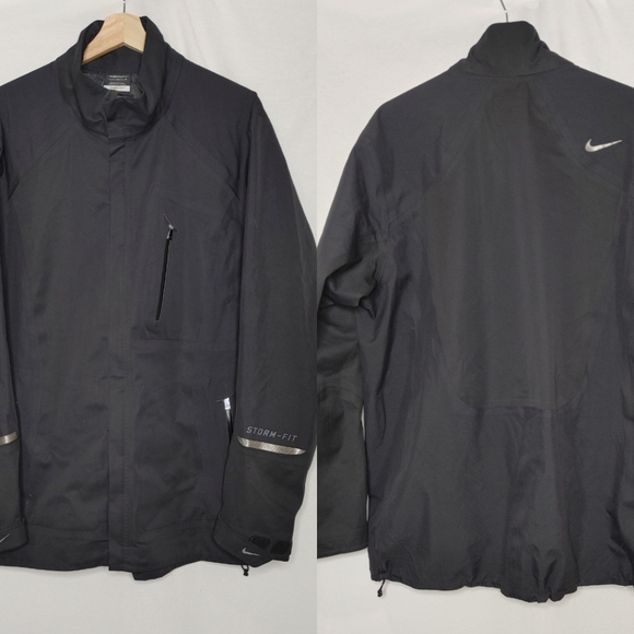 Nike Storm-FIT Golf Jacket L 379397-010 Seam Sealed Black Waterproof Lightweight